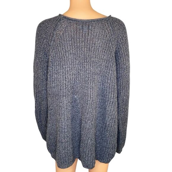 Sonoma Charcoal Gray Cable Knit Sweater Womens Size Large Crew Neck Oversized - Picture 3 of 6